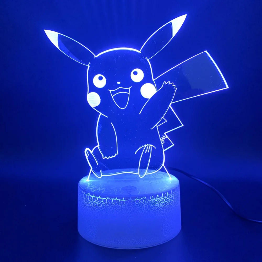3d светодиодный ночник-светильник для игры Pokemon Go, меняющий цвет, украшение для дома, подарок на день рождения для ребенка, детский Ночной светильник, Пикачу