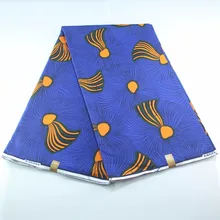 Африканская Дашики воск синий желтый причудливый узор высокого качества настоящая голландская ткань