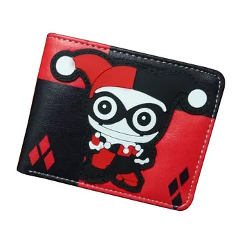 

Cute Cartoon Anime Purse Animation Harley Quinn Wallets PU Leather Money Holder with Zipper Coin Pocket Gift Kids Short Wallet