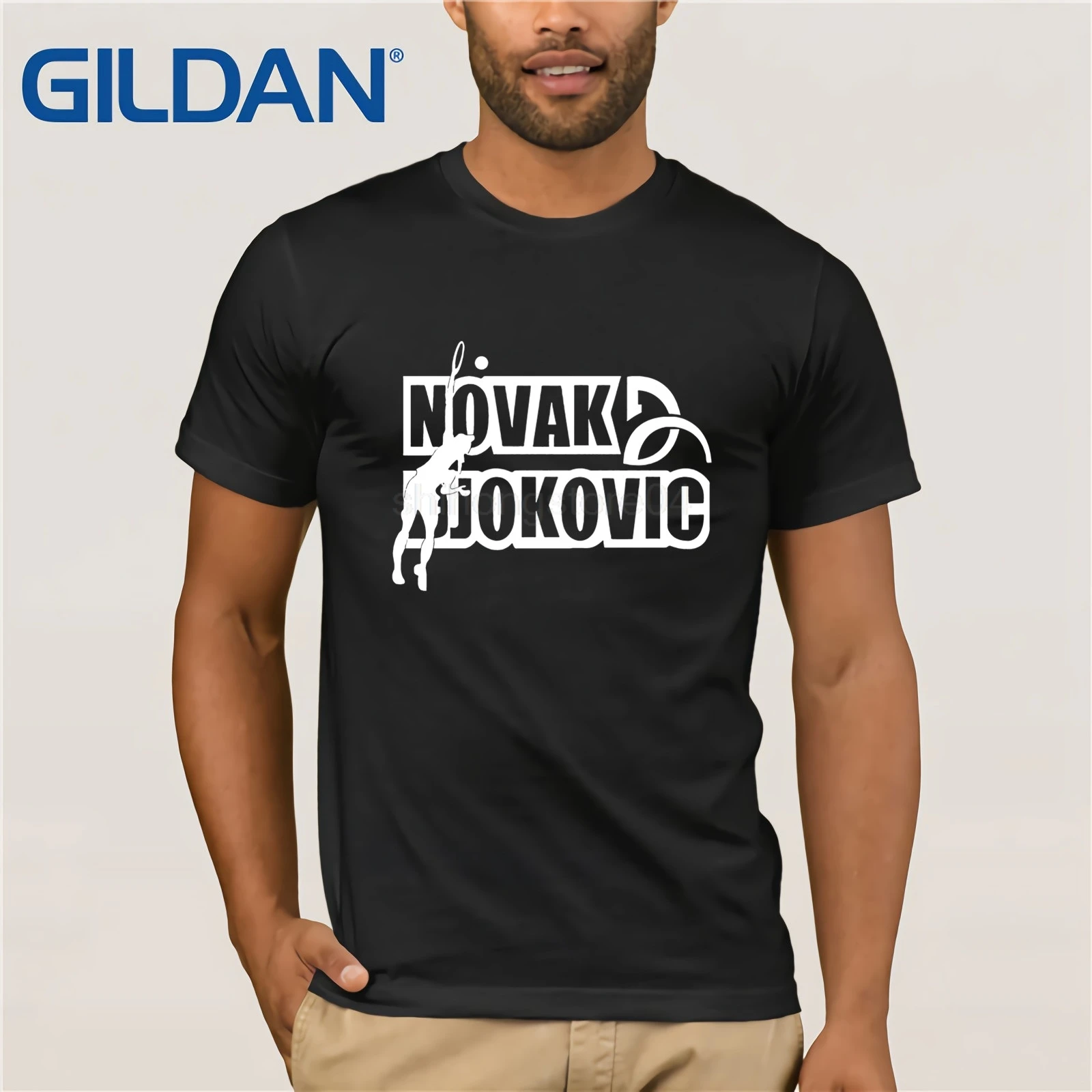 Мужские футболки с модным логотипом Novak Djokovic модная мужская футболка принтом