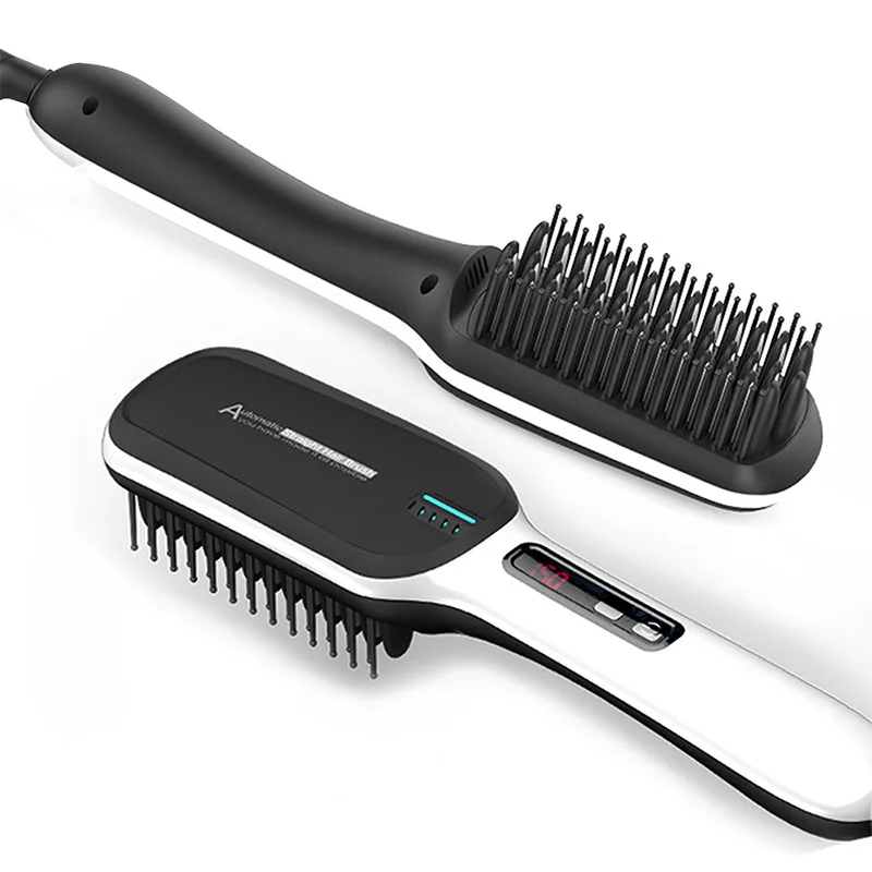 

Ionic hair straightener brush comb professional Electric straightening brush flat iron Auto Anion straight hair comb plates