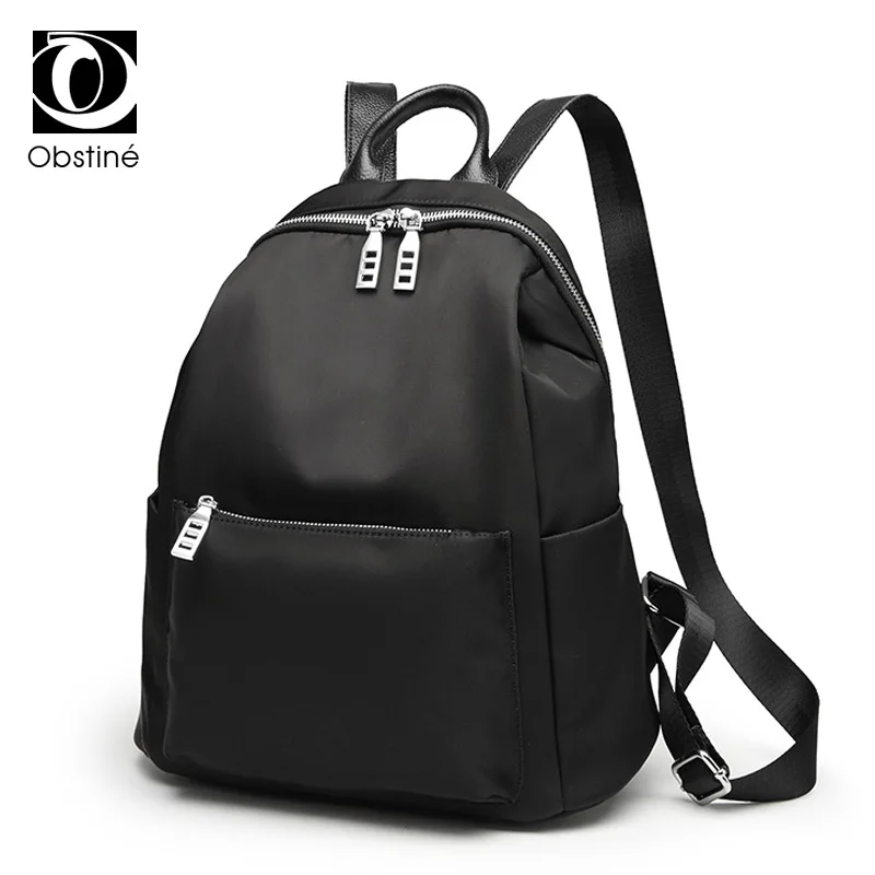 Black Fashion Waterproof Nylon Backpack Women Backpacks for Girls Large