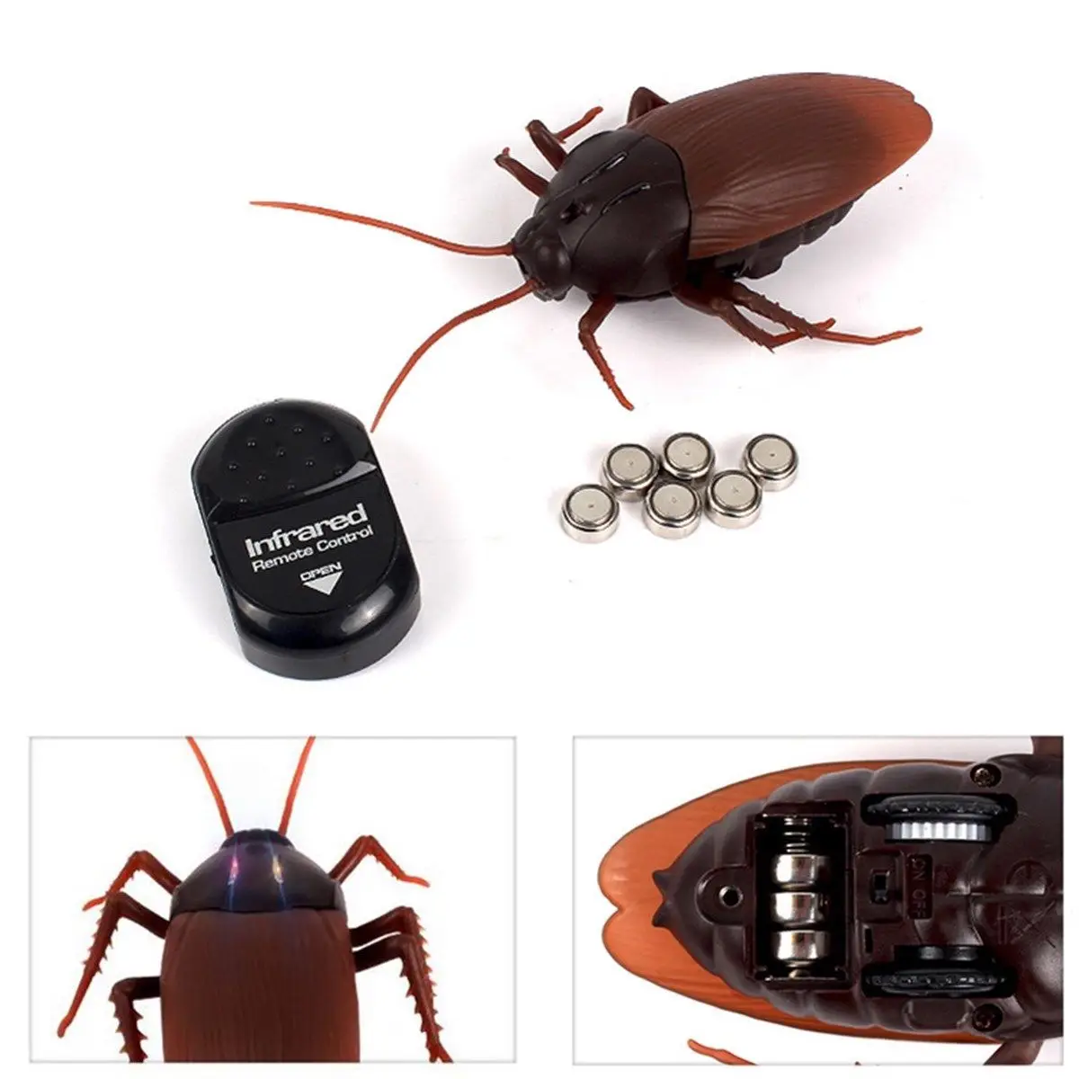 

RC Cockroach Remote Control Mock Fake Cockroach Toys Prank Insects Joke Scary girls Tricky Bugs Halloweenn Xmas Terrifying Toy