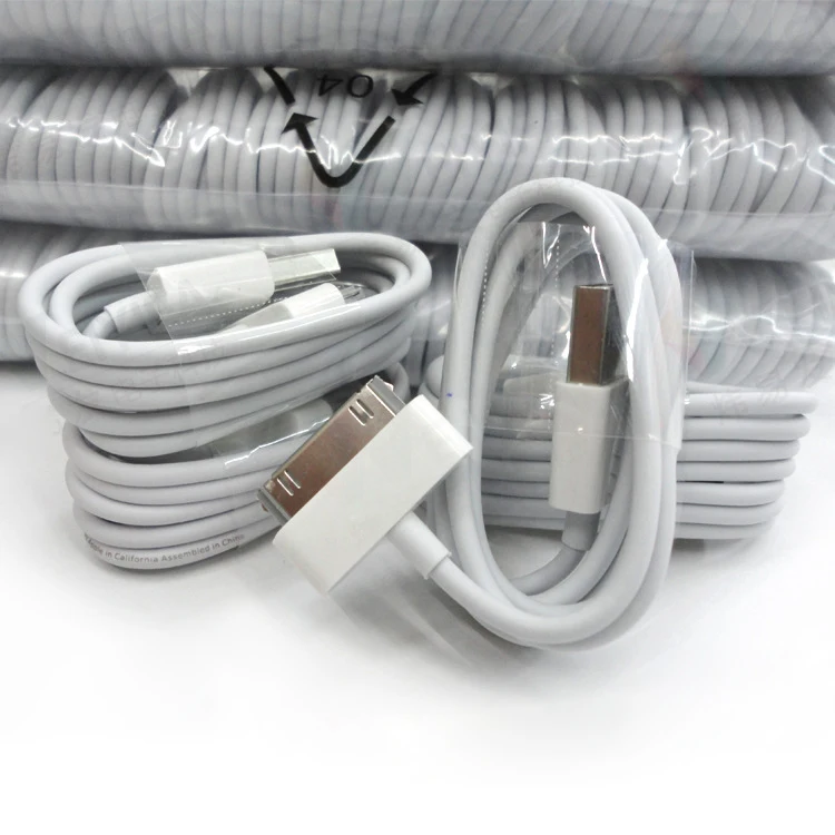 

10pcs/lot usb data charger cable for iphone 4 4s ipod nano ipad 2 3 iphone 4 s 30 pin 1m cord usb charging cable kabel cargador