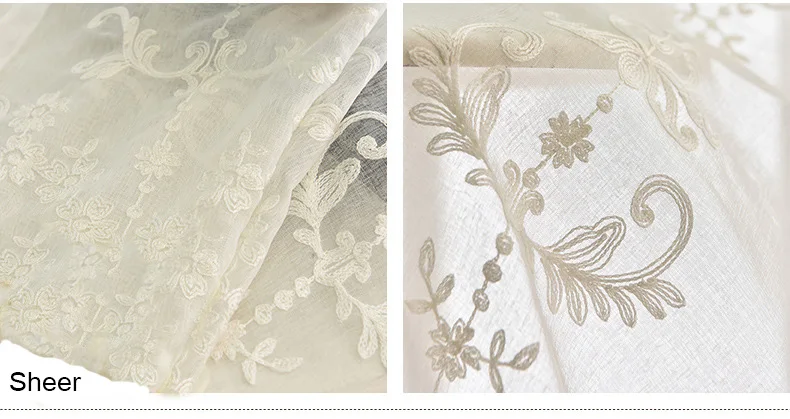 Роскошные европейские белые хлопковые льняные занавески, тюлевые ткани для спальни, вышитые прозрачные Занавески для гостиной, панели, AP014-40