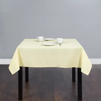 

HK DHL Stain Feel 54 inch/140cm Polyester Square Tablecloth Butter for Wedding, 5/Pack