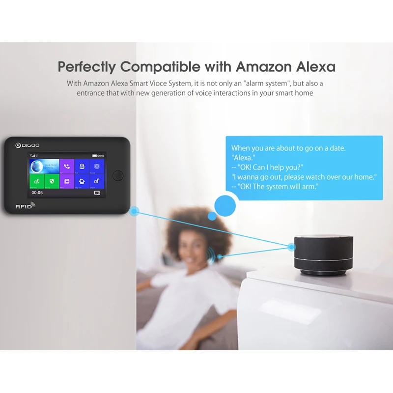 Digoo DG-HAMA Touch Screen 433MHz GSM WIFI DIY Smart Home Security Alarm System Kits Upgrade Compatible with Alexa VS DG-Hosa Digoo DG-HAMA Touch Screen 433MHz GSM WIFI DIY Smart Home Security Alarm System Kits Upgrade Compatible with Alexa VS DG-Hosa