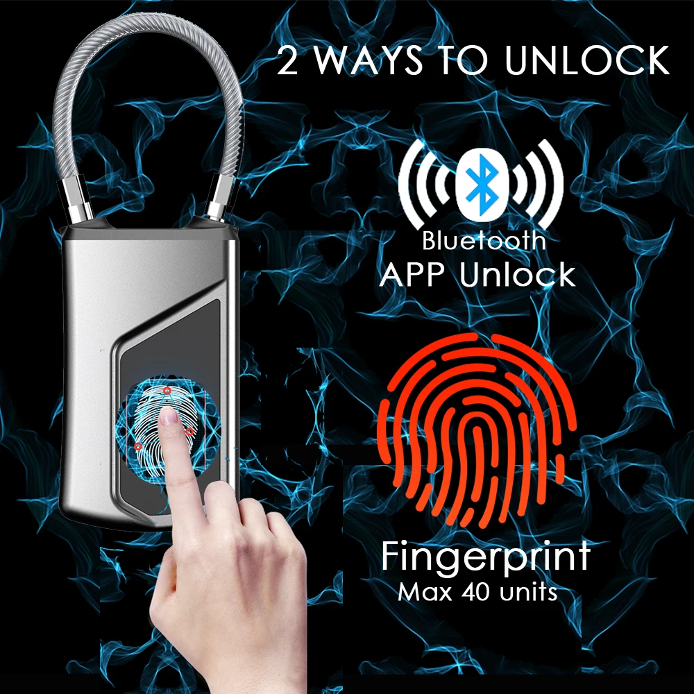 Wireless/Smart Door Lock Keyless Fingerprint Padlock Bluetooth Wifi Biometric/Digital Finger Print Waterproof Electric Locks