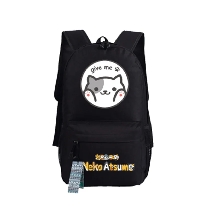 Anime Neko Atsume Gato Mochila Saco Estudante
