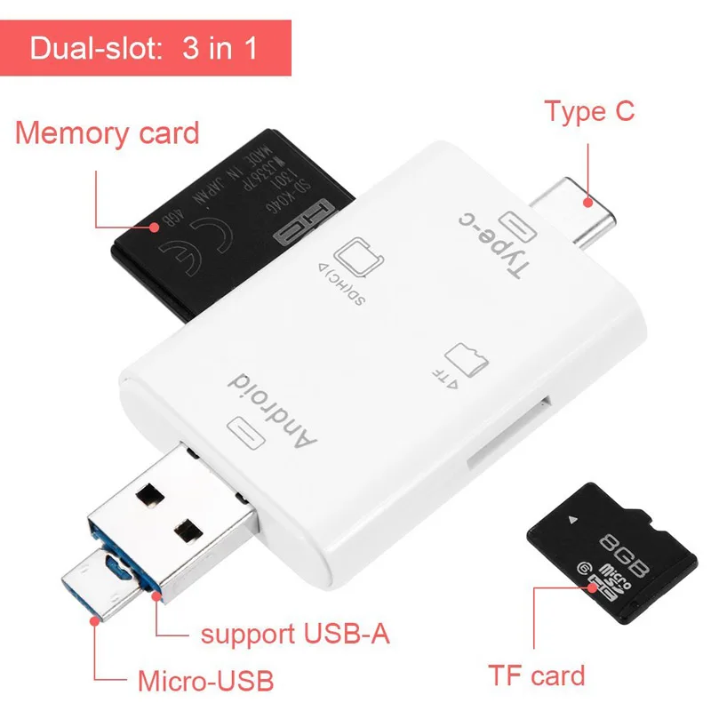 3-в-1 картридер OTG писатель адаптер Картридер для смартфонов Tablet PC Тетрадь 8 SL @ 88
