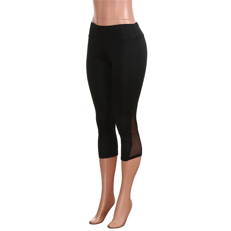 Summer Women Crop Yoga Pants Fitness Workout Cropped Sport Leggings Skinny Capris 34 Gym Running 2019 new hot sale #4m14 (19)