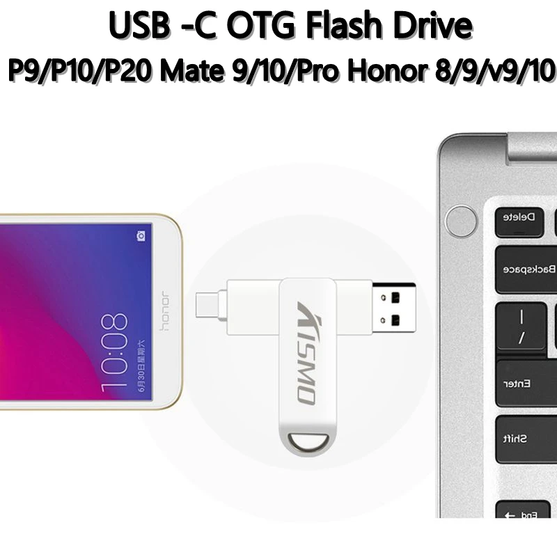 Металлический USB флеш-накопитель Kismo U-диск OTG в подарок 32 Гб 64 128 ГБ Type-C Pen Drive для