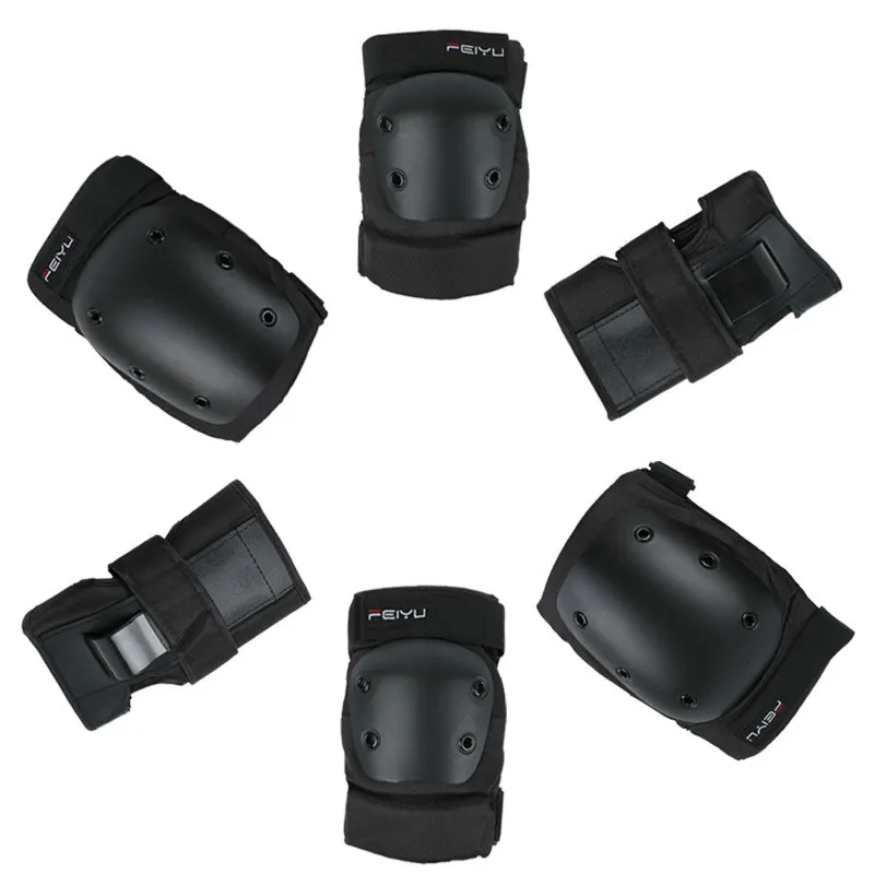 Unisex Outdoor Professional 6 Pieces/Set Roller Skating Skateboard Elbow Knee Pads Wrist Sport