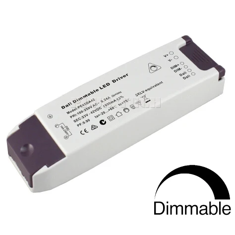 

(10pcs/lot) DALI/ 0/1-10V / PWM/ 0-100K resistor 4 in1 dimming constant current 30-48V 900mA 43.2W dimmable LED driver