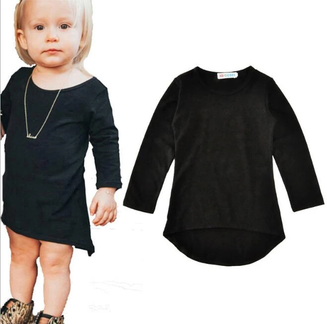 girls plain black dress