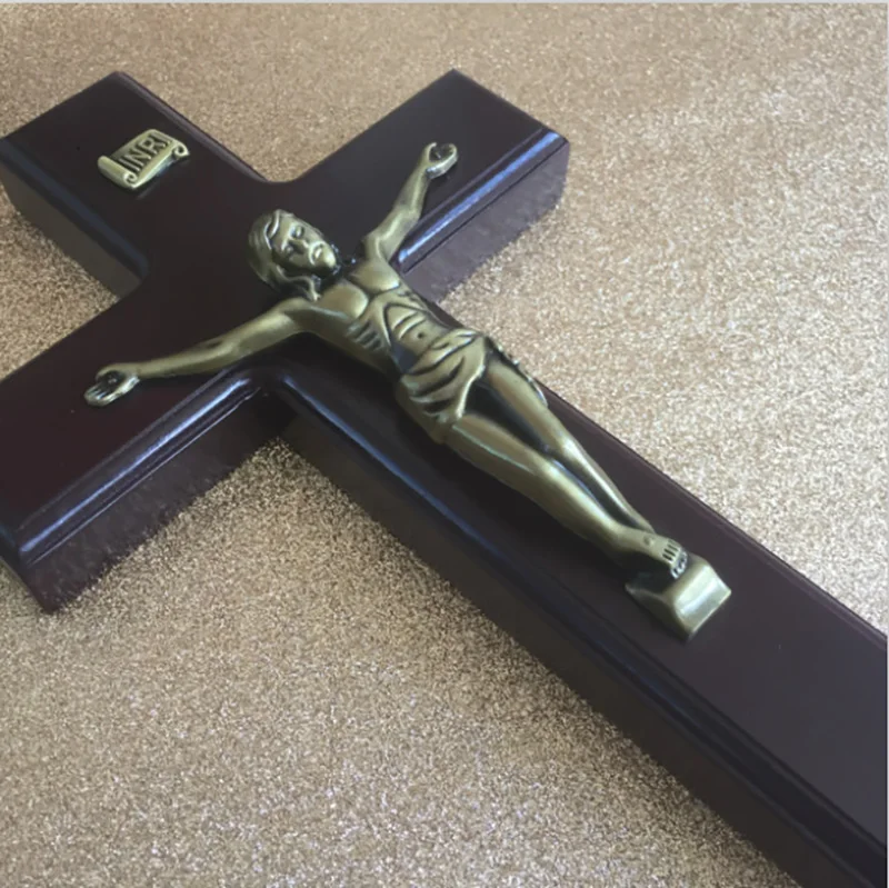 

Cathedral Catholic Holy Cross Crucifix Wood Base Type Religious Sacred Catholicism Church Cathedral Rood Jesus 42*21*2.5cm