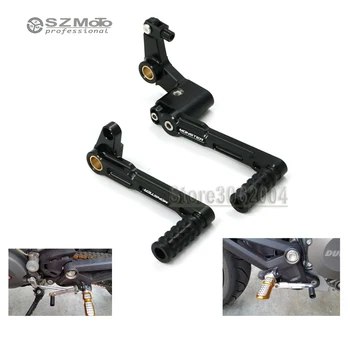 

For DUCATI MONSTER 696 796 1100/S Motorcycle CNC Aluminum Adjustable Gear Shift Lever Shifter & Brake Pedal Lever Logo Red