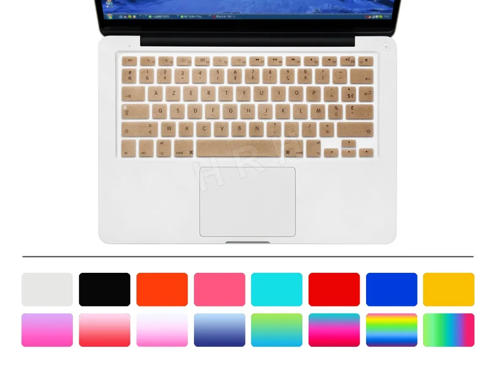 HRH AZERTY французский язык силиконовый чехол клавиатура кожи протектор для Macbook Air Pro retina 1" 15" 1" английская версия