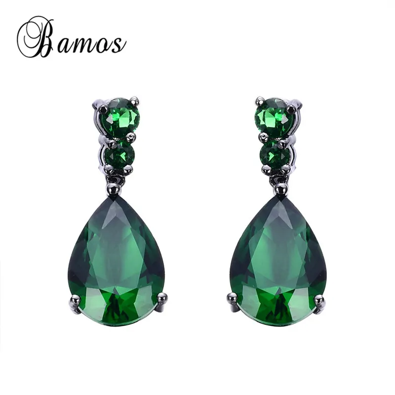 Очаровательные женские серьги-подвески из циркония AAA зеленые | Украшения и