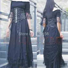 Хэллоуин элегантное и Благородное женское сексуальное черное кружевное платье, готическое стимпанк Лолита Mixi платье