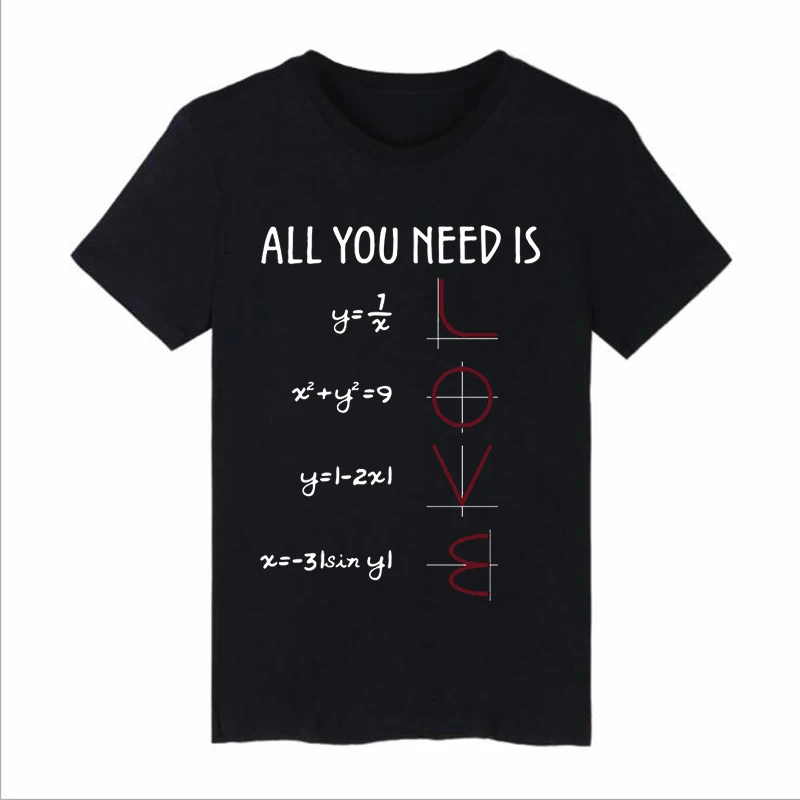 Funny Mathematics Pun Pattern Tshirt Short-sleeved Cotton T-Shirt Casual Mens Tee Shirt Women Tee All You Need Is Love Equations Funny Mathematics Pun Pattern Tshirt Short-sleeved Cotton T-Shirt Casual Mens Tee Shirt Women Tee All You Need Is Love Equations