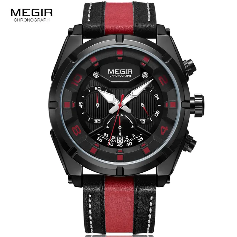 

Chronograph Men Watch Relogio Masculino Blue Leather Business Quartz Watch Clock Men Creative Wrist Watches ML2076G