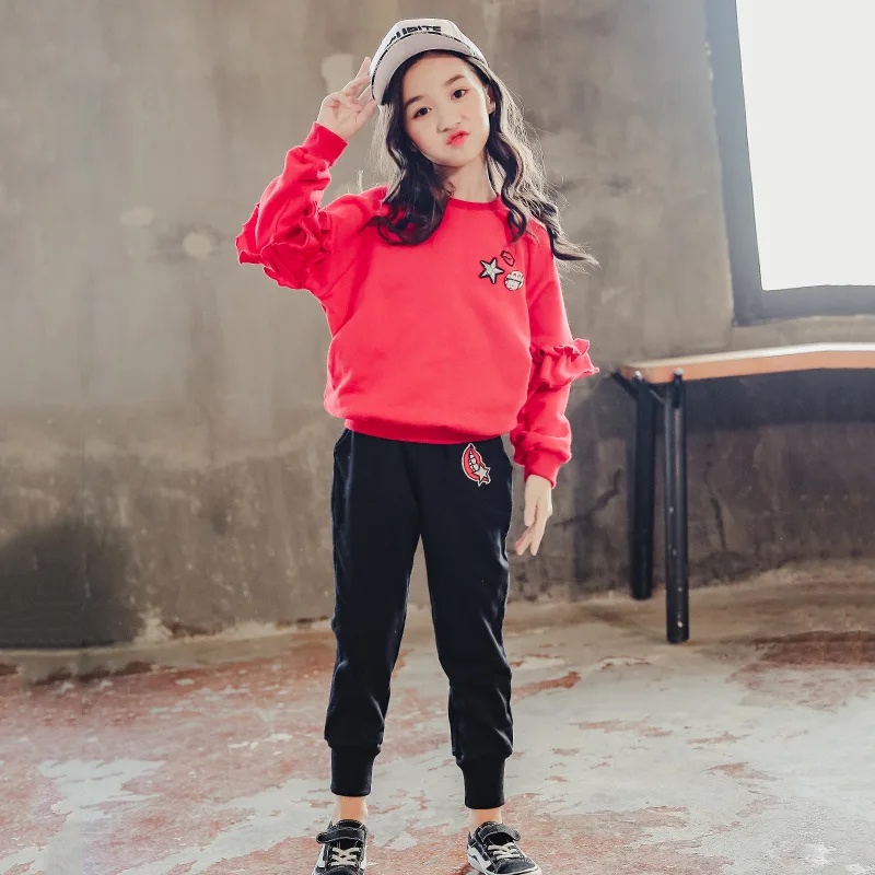 

Sports Suit For Girls Kids Clothes Back To School Outifts 2018 Fall Girl Boutique Outfit Sets Long Sleeve Top + Pant 2pcs 10 12