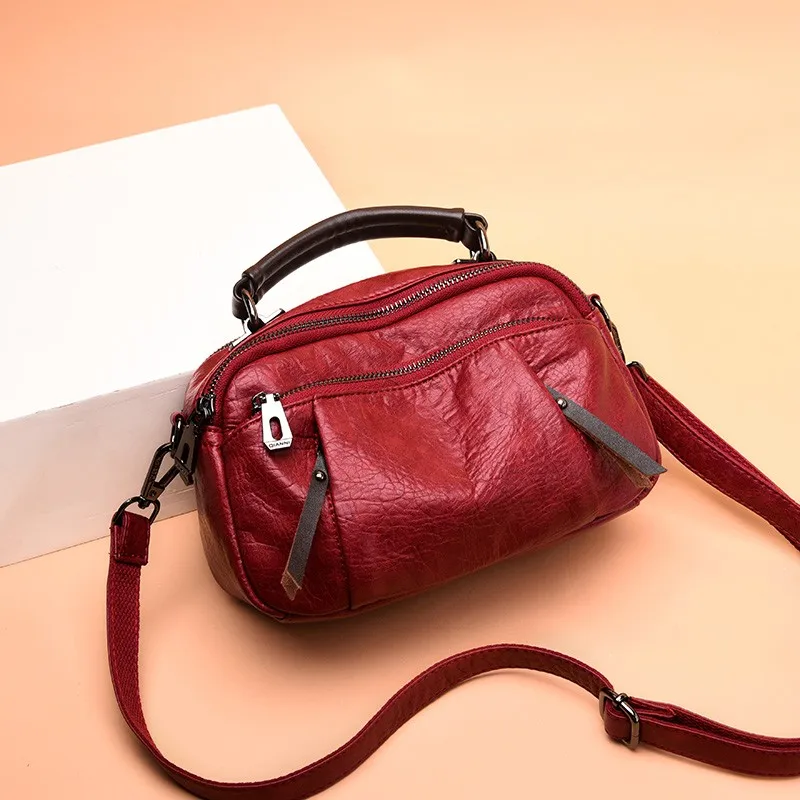 

female handbag boston soft leather women bag crossbody shoulder 2019 new women messenger bag small large capacity bag