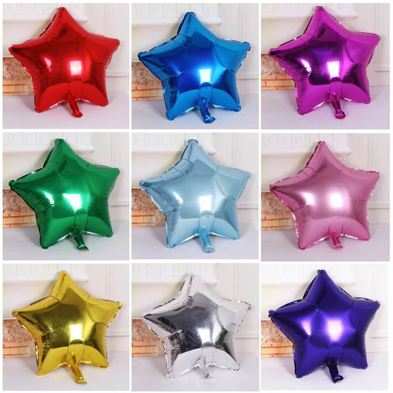 

10pcs 10 inch Helium Balloon star Wedding Large aluminum Foil Balloons Inflatable gift Birthday baloon Party Decoration Ball