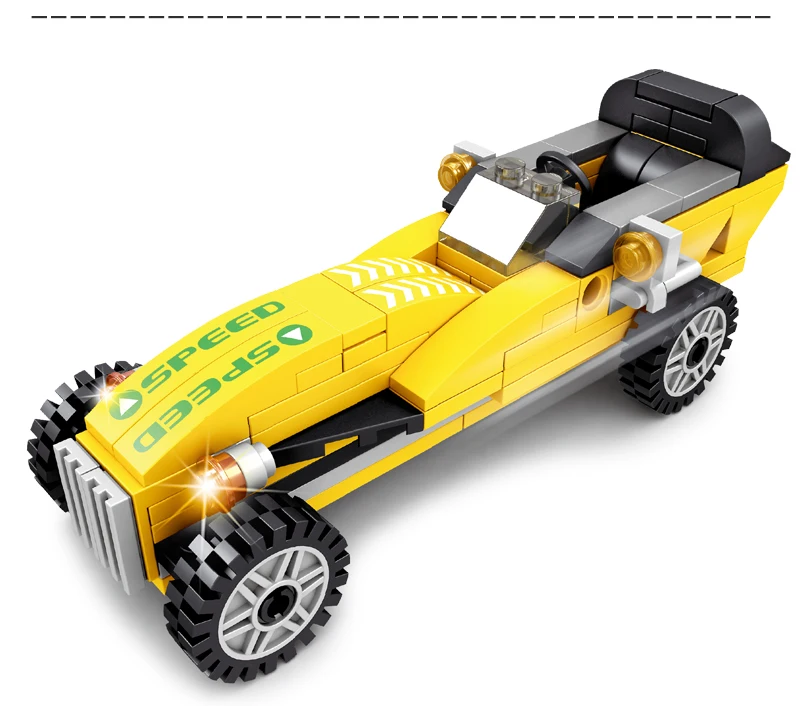 AUSINI конструктор город строительные блоки спортивные гоночные автомобили игрушки для детей автомобиль грузовик Модель Кирпичи мальчики игрушки детские игрушки