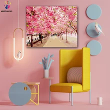 DIY Раскрашивание картины по номерам с цветами вишни Цветы Живопись Рисунок Живопись по номерам оформлена дома