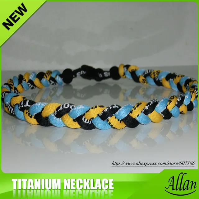 100pcs New Baseball Sports Titanium 3 Rope Braided Tornado Sport GT Necklace - Image 5