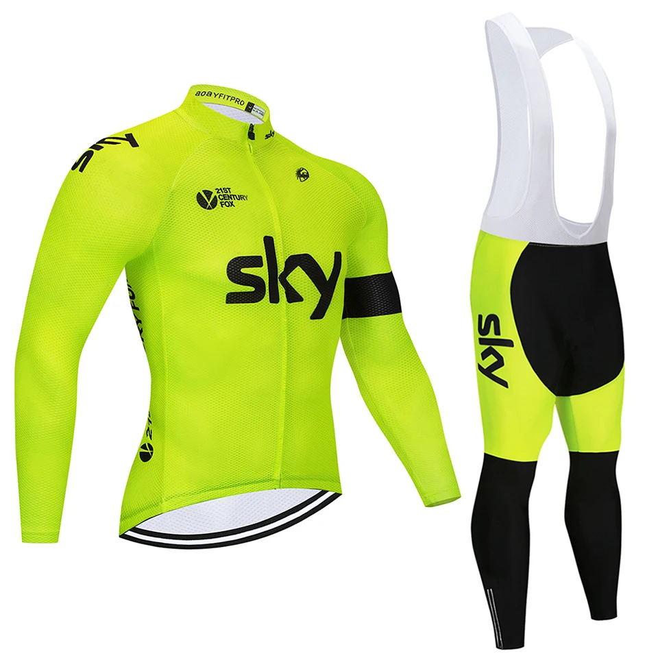 

top Fluorescent yellow cycling jerseys Long Sleeve team Ropa Ciclismo Cycling Jerseys/Autumn Mountain Bicycle Clothing
