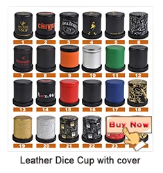 Leather dice cup with cover