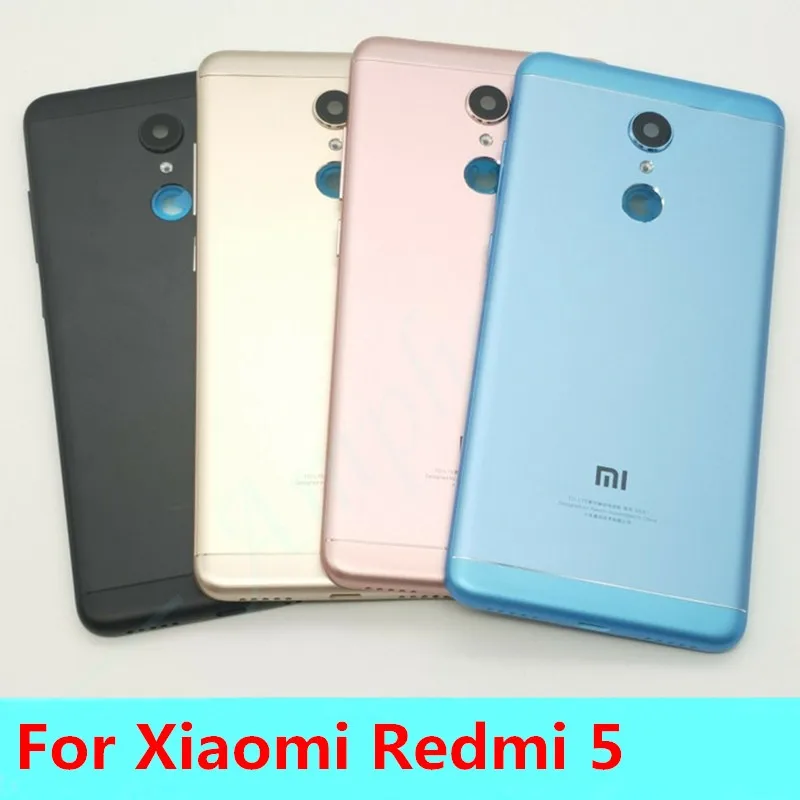 Для Xiaomi Redmi 5 запасные части Задняя крышка батареи корпус+ боковые кнопки+ камера вспышка Замена объектива