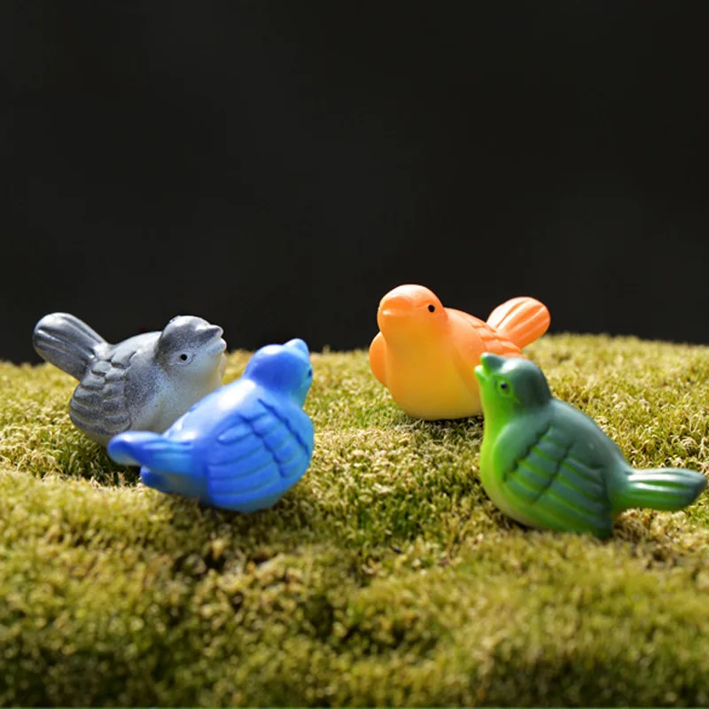 8-Pack Mini Resin Bird Figurines, Vivid Animal Toys Micro Landscape Decor
