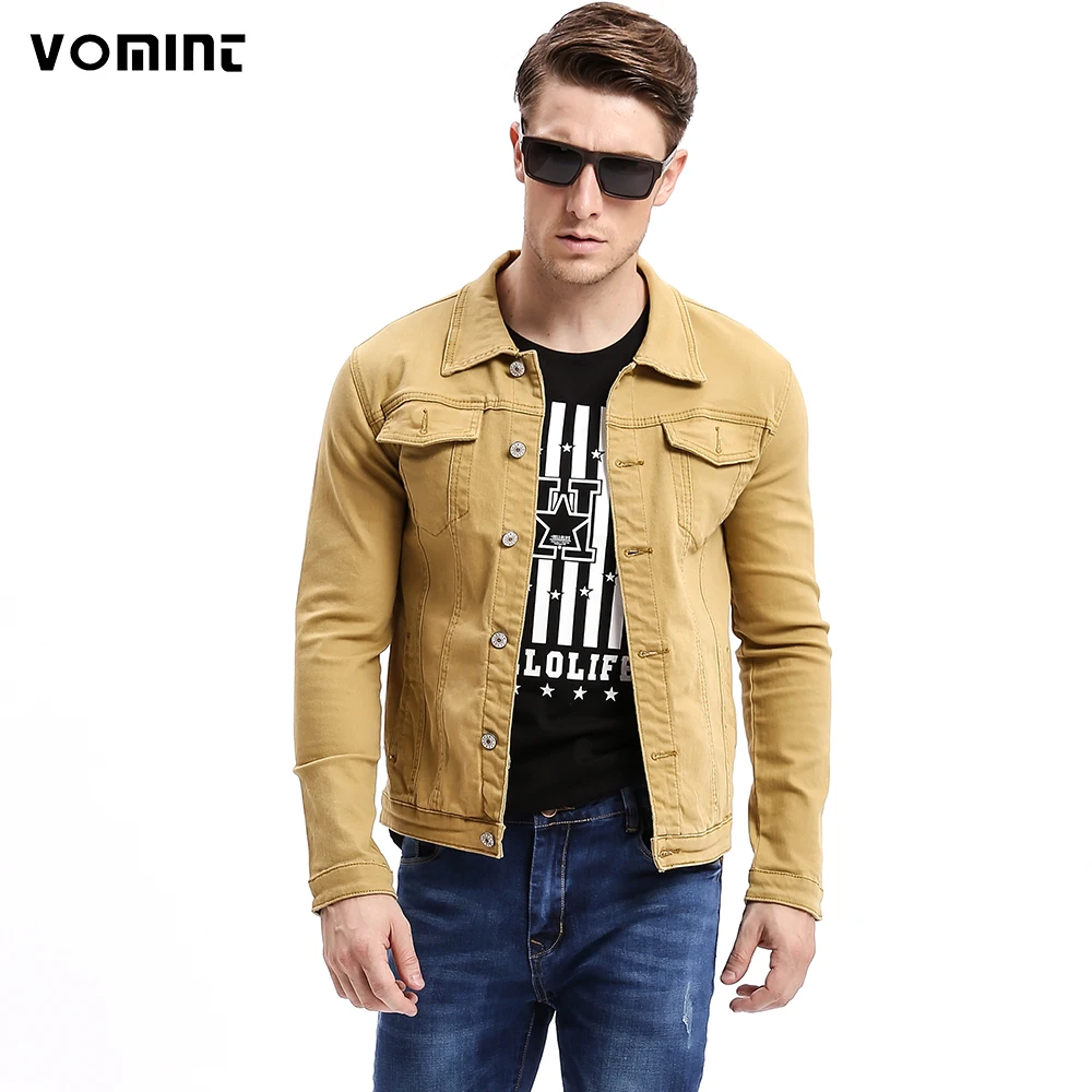 Vomint 2017 Autumn Mens Denim Jackets Multi Color Stretch