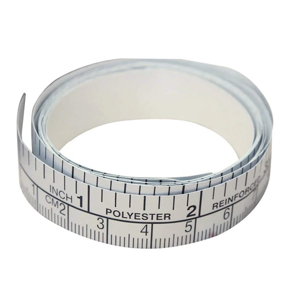 

150cm Metric & imperial Double side PVC Silver Self Adhesive Measuring Tape Ruler Sticker For Sewing Machine cutting ttool #