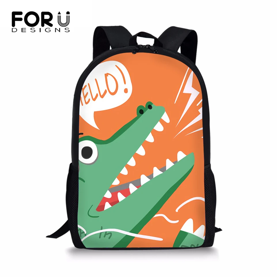 

FORUDESIGNS Student Children Backpack Little Dinosaur Print Women Shoulder Laptop Backpack Kawaii Large Capacity Travel Backpack