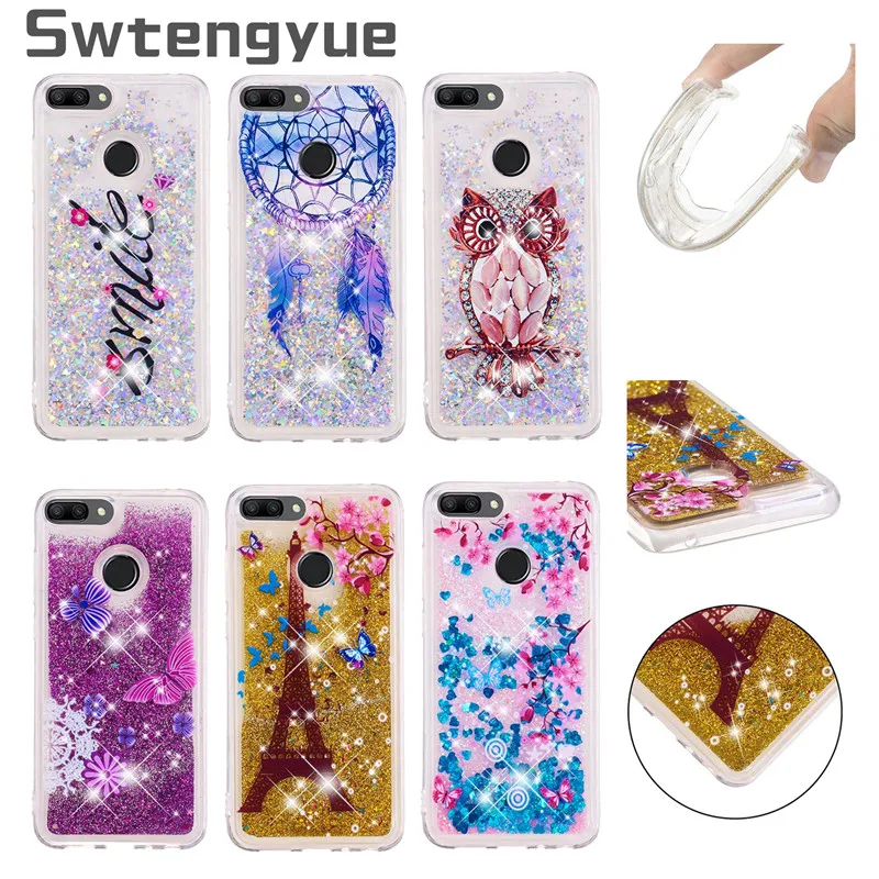 

For Coque Huawei Honor 9 lite case Dynamic Liquid Glitter Bling Silicone case cover sFor Fundas Huawei Honor 9 lite Phone Case
