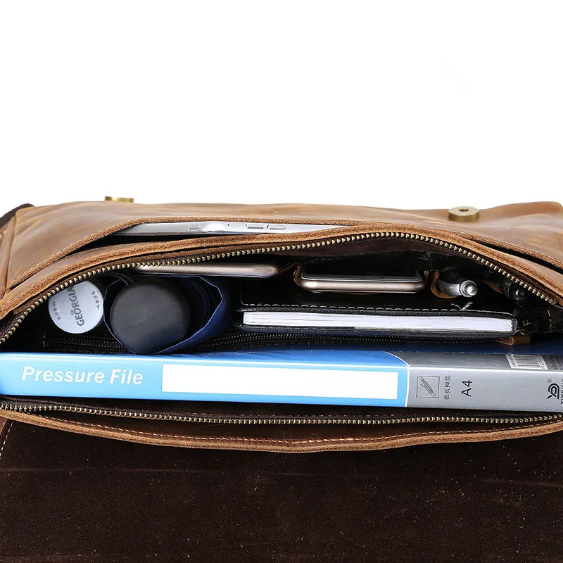 Soft Satchel Laptop Designer Lässig brown Feste Brown Zoll Leder Mens Dark Schultertaschen Cover 1006 Brown 13 Bag Tiding Messenger Echtem S7nqWBB