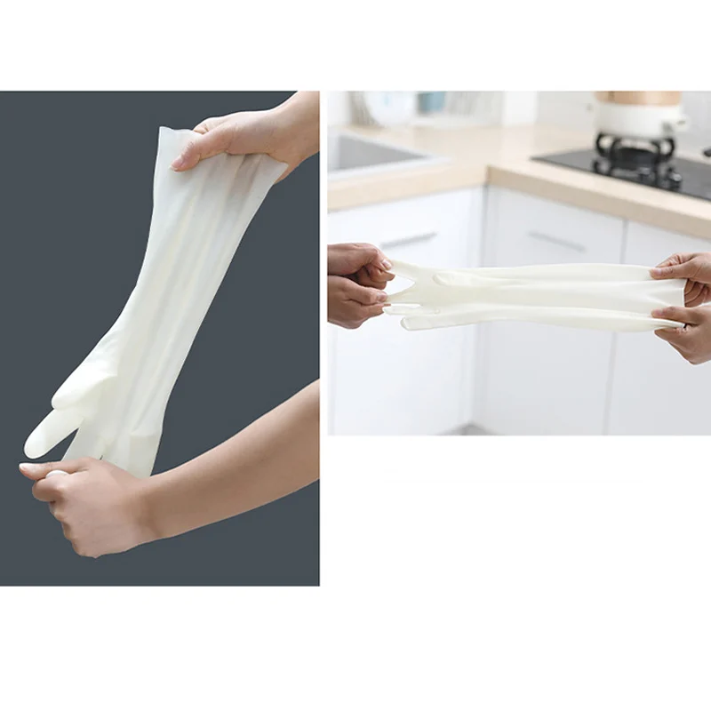 Nitrile Gloves Dishwashing Gloves Cleaning Gloves Resistant Grease Solvent Non-slip Kitchen Dish Washing Household Cleaning Scratch Resistant Nitrile Gloves