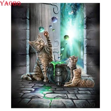 DIY фото на заказ Алмазная вышивка три кота фотографии кристаллов 5d алмазная картина животное мозаичное украшение из страз