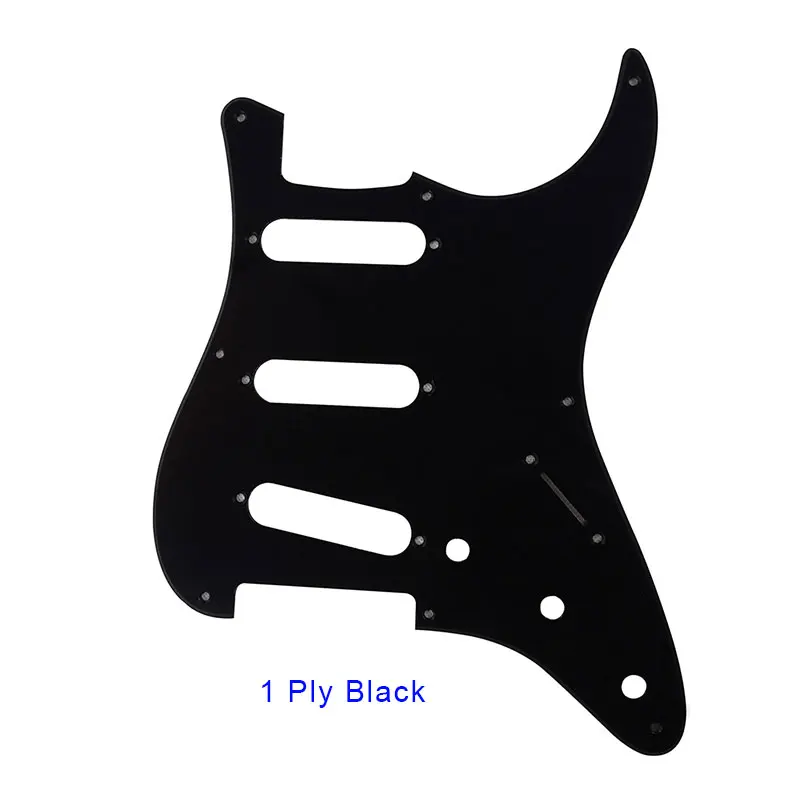 1 ply black Pleroo гитарные части 8 винтовых отверстий SSS накладки для Fender Vintera или классическая серия или Винтаж '50S '57S stratocaster гитары ra - Цвет: 1 ply black