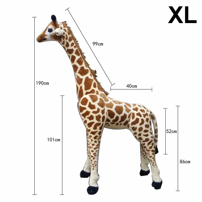 Гигант Реалистичные Жираф Чучела Животных Плюшевые Игрушки для Детей