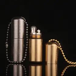 Мини карман бензиновая зажигалка брелок капсула компактный керосин легче Открытый Инструменты завышенным брелок Зажигалка с абразивным