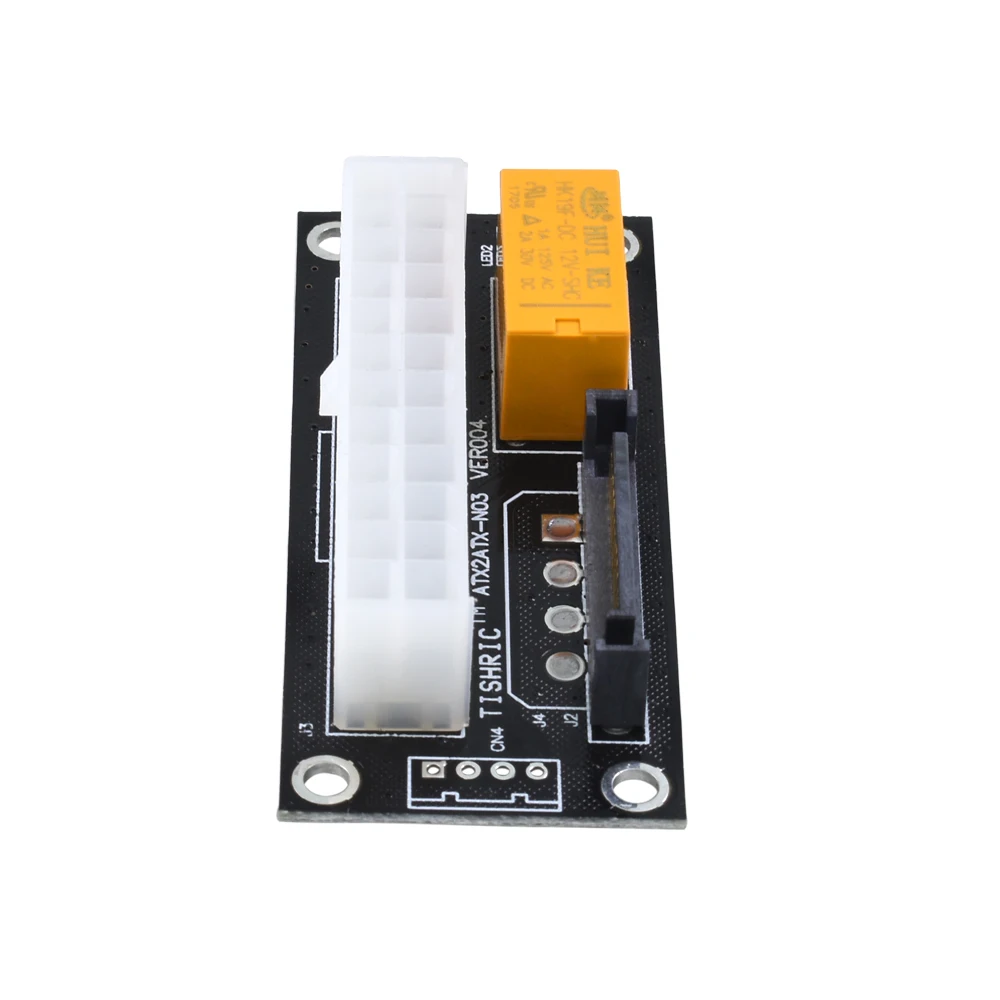 TISHRIC Add2psu Dual Psu Adapter For Btc Mine 24Pin ATX 15Pin SATA Molex Connector Power Supply Sync Starter Extender Cable Card