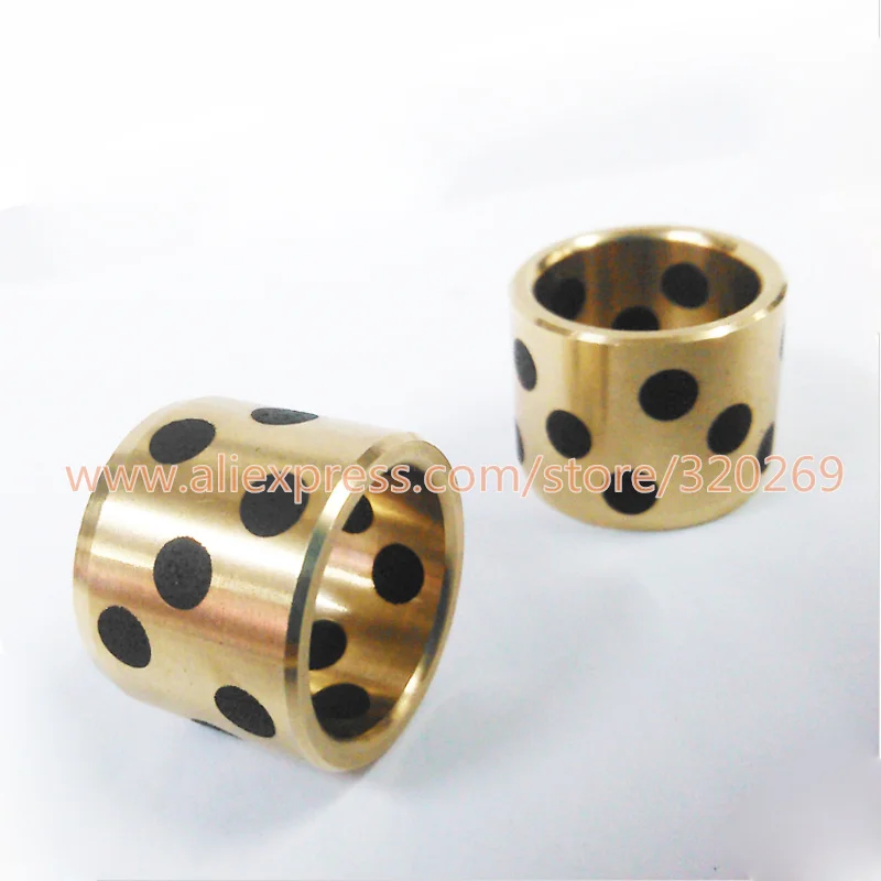 2pcs JDB graphite copper sleeve bushing oilless bearing copper