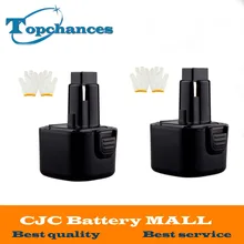 High Quality 2PCS 9 6V 3 0Ah NI MH Replacement Power Tool Battery for Dewalt DE9062