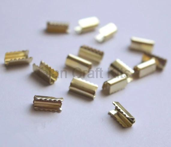 

500pcs DIY Hair Ponytail Holder Pinch Crimps Connectors in Silver /Brass Tone Crimps for DIY Accessory and Jewelry 2mm/4mm
